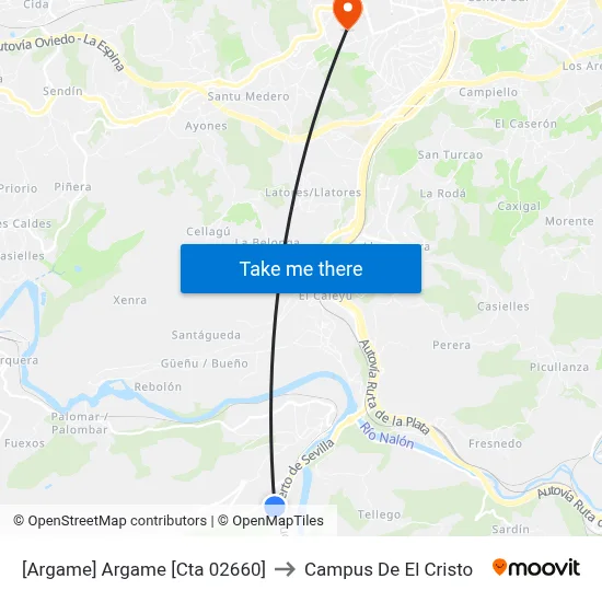 [Argame]  Argame [Cta 02660] to Campus De El Cristo map