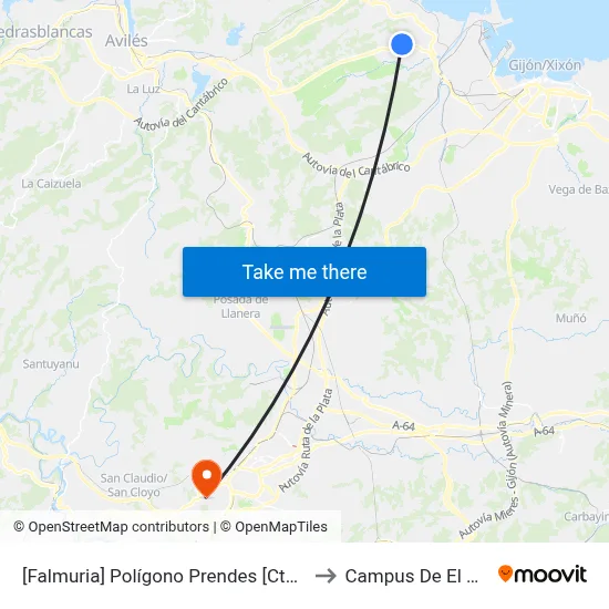 [Falmuria]  Polígono Prendes [Cta 02957] to Campus De El Cristo map