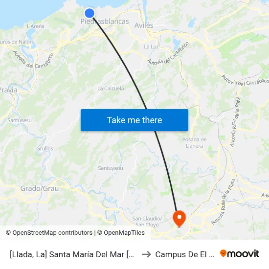 [Llada, La]  Santa María Del Mar [Cta 02991] to Campus De El Cristo map