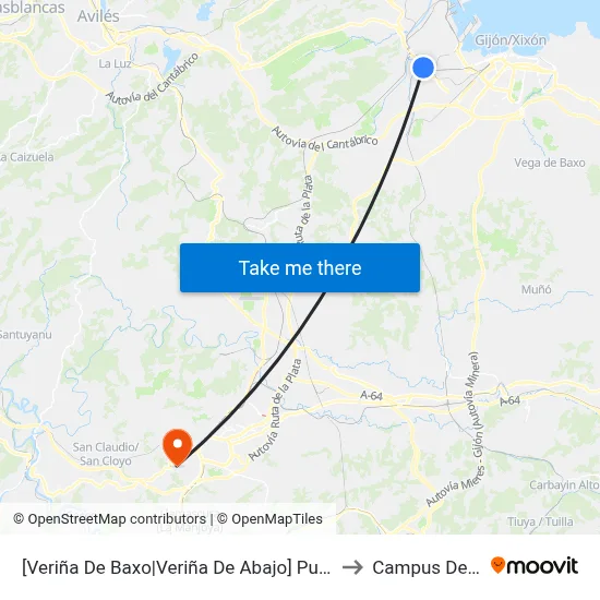 Puente Seco to Campus De El Cristo map