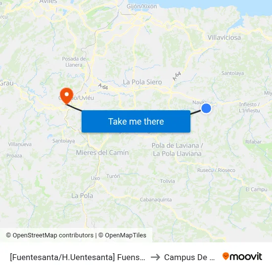 [Fuentesanta/H.Uentesanta]  Fuensanta [Cta 03180] to Campus De El Cristo map