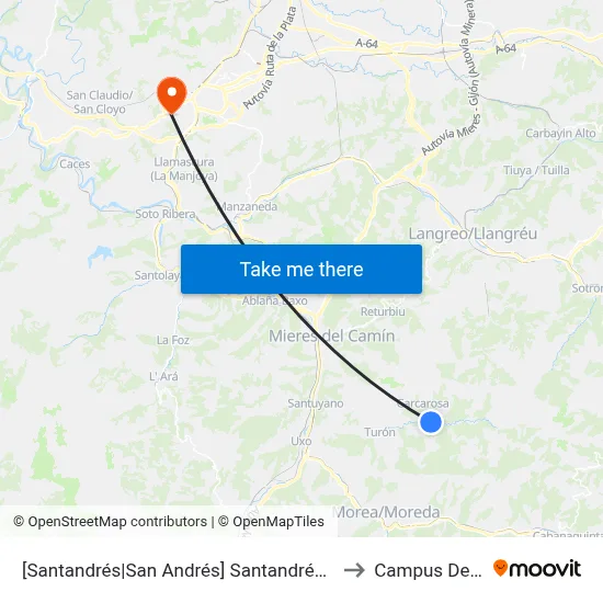 [Santandrés|San Andrés]  Santandrés De Turón [Cta 03252] to Campus De El Cristo map