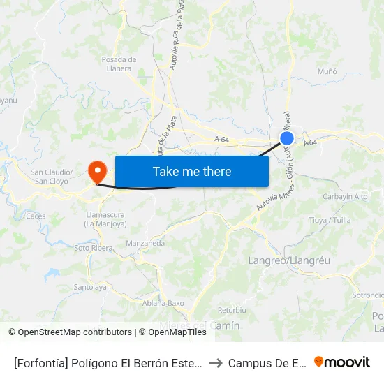 [Forfontía]  Polígono El Berrón Este 3 [Cta 03535] to Campus De El Cristo map