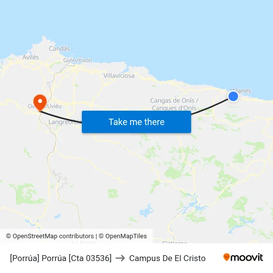 [Porrúa]  Porrúa [Cta 03536] to Campus De El Cristo map