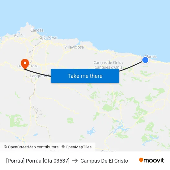 [Porrúa]  Porrúa [Cta 03537] to Campus De El Cristo map