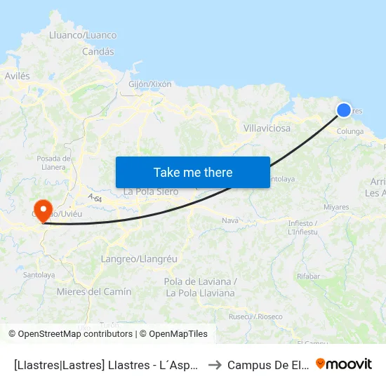 [Llastres|Lastres]  Llastres - L´Aspu [Cta 04031] to Campus De El Cristo map
