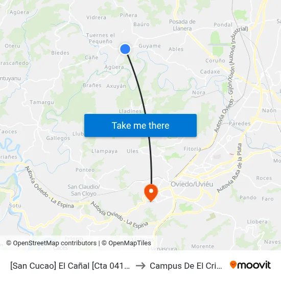 [San Cucao]  El Cañal [Cta 04166] to Campus De El Cristo map