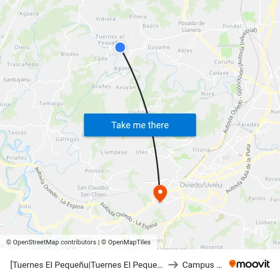 [Tuernes El Pequeñu|Tuernes El Pequeño]  Tuernes El Pequeñu [Cta 04202] to Campus De El Cristo map
