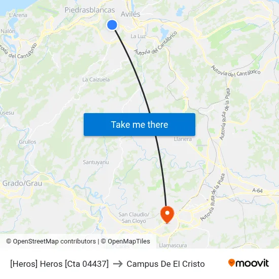 [Heros]  Heros [Cta 04437] to Campus De El Cristo map