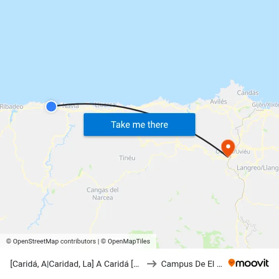 [Caridá, A|Caridad, La]  A Caridá [Cta 04499] to Campus De El Cristo map