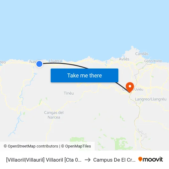 [Villaoril|Villauril]  Villaoril [Cta 04519] to Campus De El Cristo map