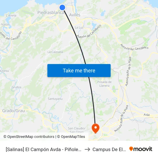 [Salinas]  El Campón Avda - Piñole [Cta 04562] to Campus De El Cristo map