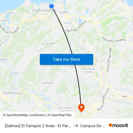 [Salinas]  El Campón 2 Avda - El Parador [Cta 04581] to Campus De El Cristo map