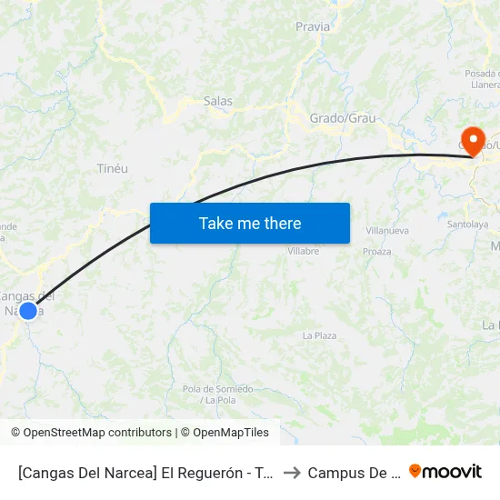 [Cangas Del Narcea]  El Reguerón - Tanatorio [Cta 04636] to Campus De El Cristo map