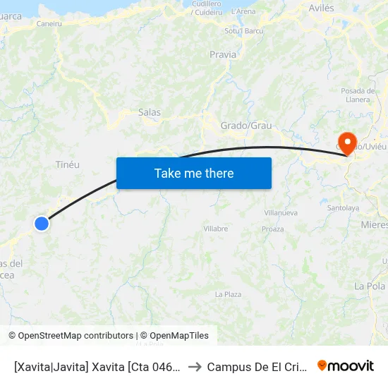[Xavita|Javita]  Xavita [Cta 04698] to Campus De El Cristo map