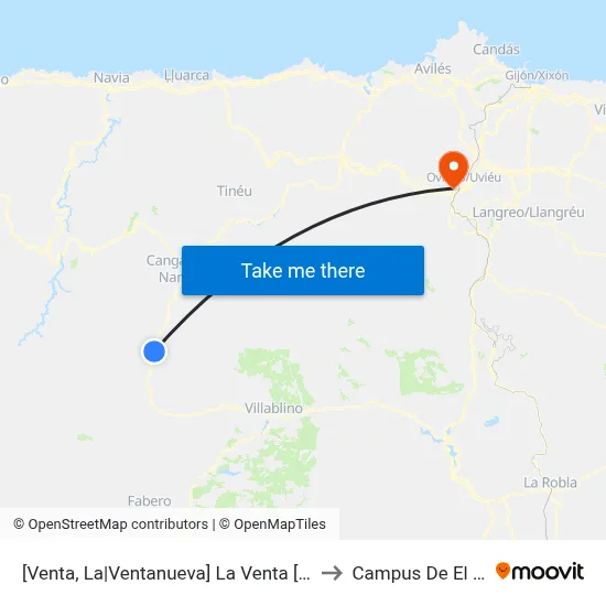 [Venta, La|Ventanueva]  La Venta [Cta 04963] to Campus De El Cristo map