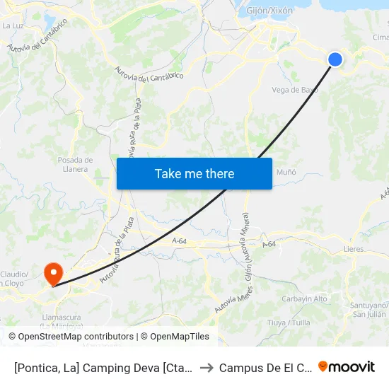 [Pontica, La]  Camping Deva [Cta 05067] to Campus De El Cristo map