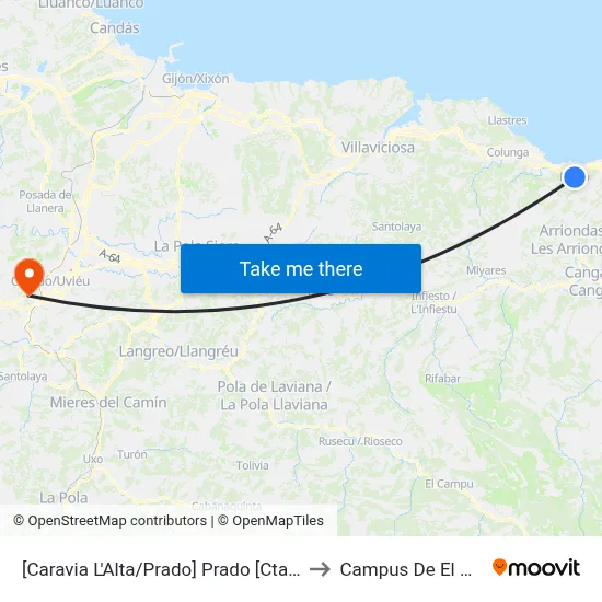 [Caravia L'Alta/Prado]  Prado [Cta 05132] to Campus De El Cristo map