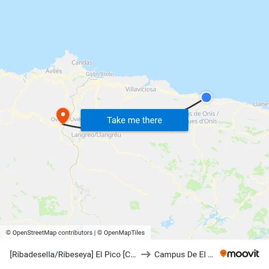 [Ribadesella/Ribeseya]  El Pico [Cta 05159] to Campus De El Cristo map
