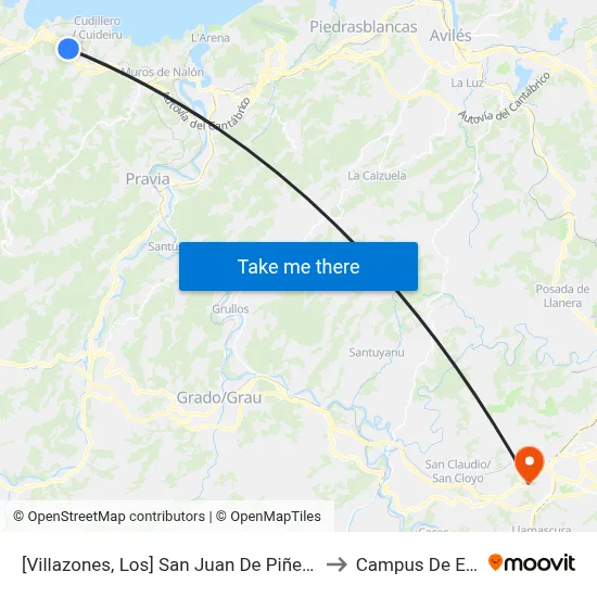 [Villazones, Los]  San Juan De Piñera 2 [Cta 5163] to Campus De El Cristo map