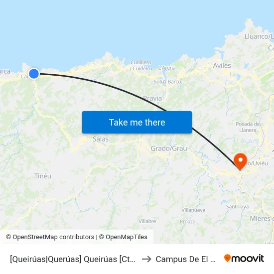 [Queirúas|Querúas]  Queirúas [Cta 05191] to Campus De El Cristo map