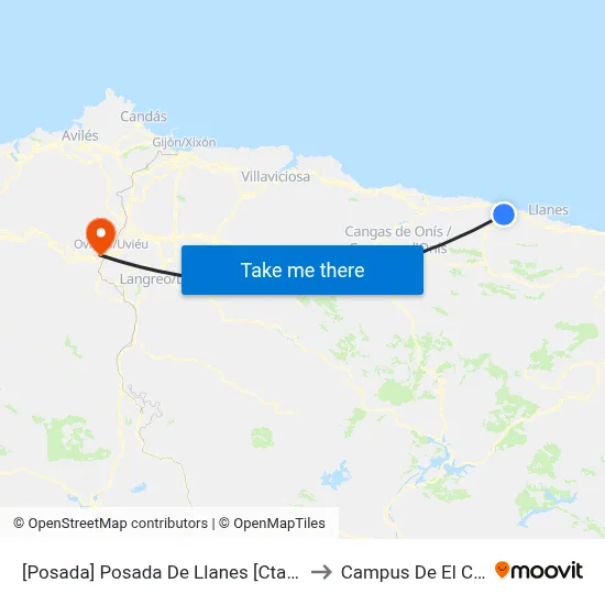 [Posada]  Posada De Llanes [Cta 05510] to Campus De El Cristo map