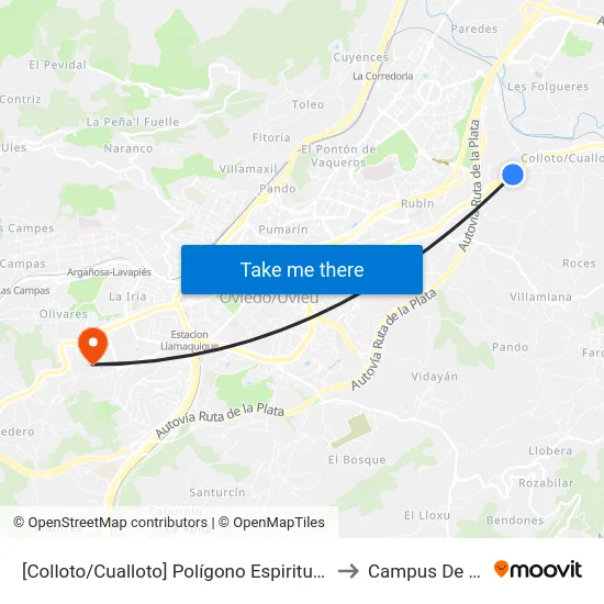 [Colloto/Cualloto]  Polígono Espiritu Santo [Cta 05516] to Campus De El Cristo map