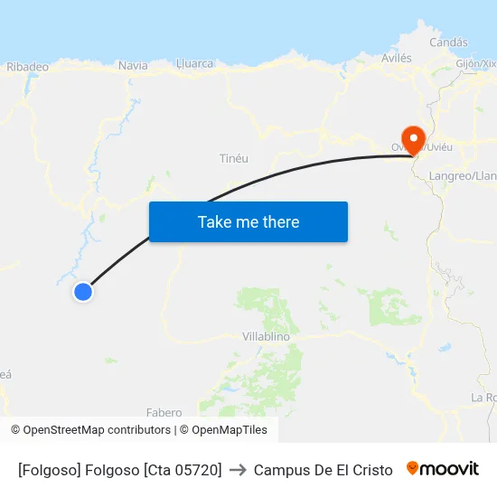 [Folgoso]  Folgoso [Cta 05720] to Campus De El Cristo map