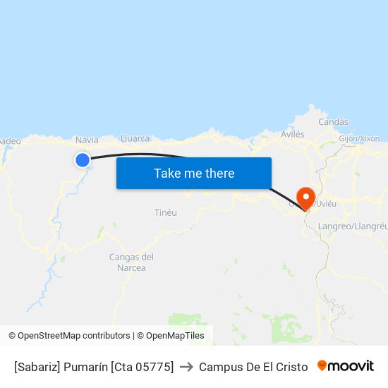 [Sabariz]  Pumarín [Cta 05775] to Campus De El Cristo map