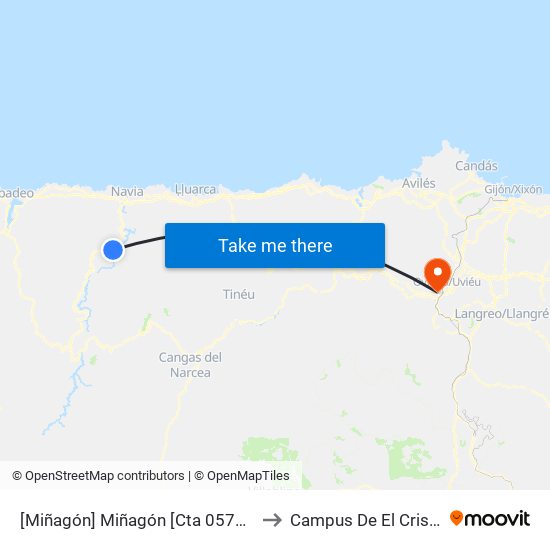 [Miñagón]  Miñagón [Cta 05789] to Campus De El Cristo map