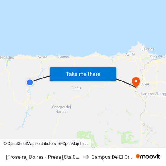 [Froseira]  Doiras - Presa [Cta 05820] to Campus De El Cristo map
