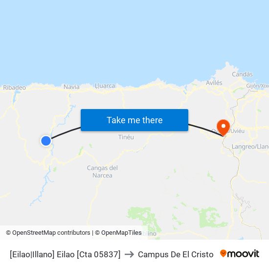 [Eilao|Illano]  Eilao [Cta 05837] to Campus De El Cristo map