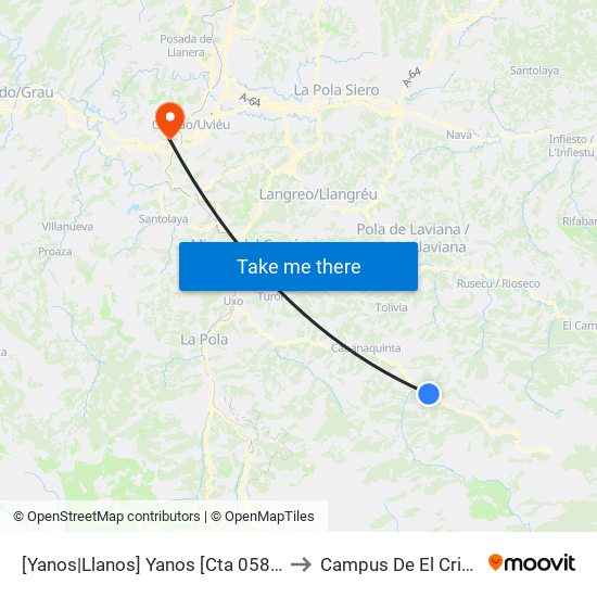 [Yanos|Llanos]  Yanos [Cta 05889] to Campus De El Cristo map