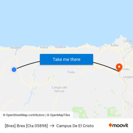 [Bres]  Bres [Cta 05898] to Campus De El Cristo map