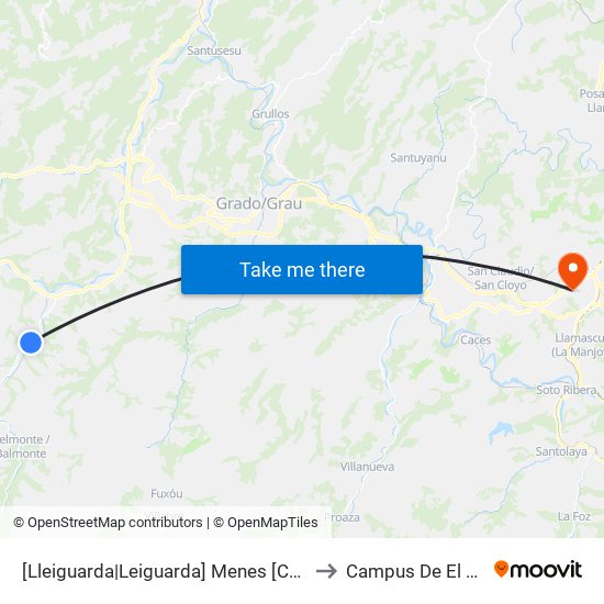 [Lleiguarda|Leiguarda]  Menes [Cta 06014] to Campus De El Cristo map