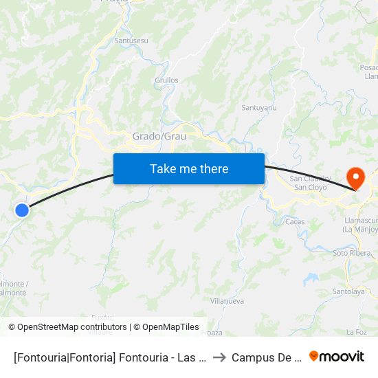 [Fontouria|Fontoria]  Fontouria - Las Xanias [Cta 06019] to Campus De El Cristo map