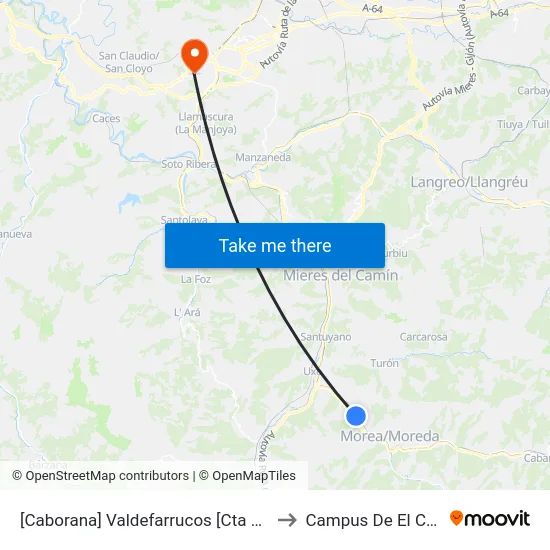 [Caborana]  Valdefarrucos [Cta 06267] to Campus De El Cristo map