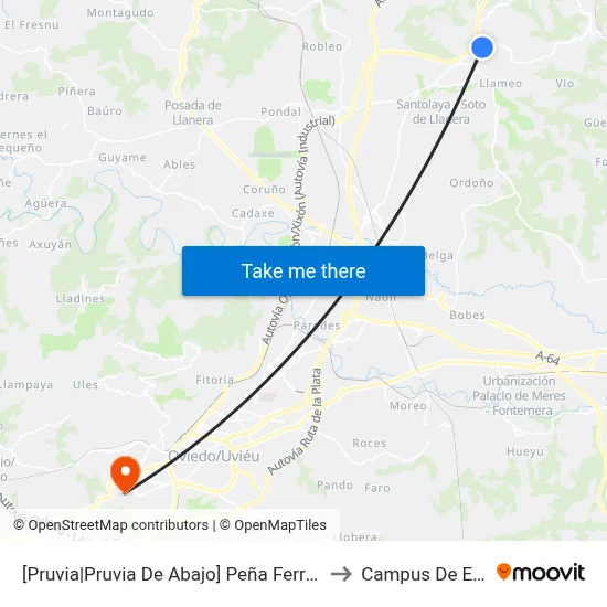 [Pruvia|Pruvia De Abajo]  Peña Ferruz [Cta 06389] to Campus De El Cristo map