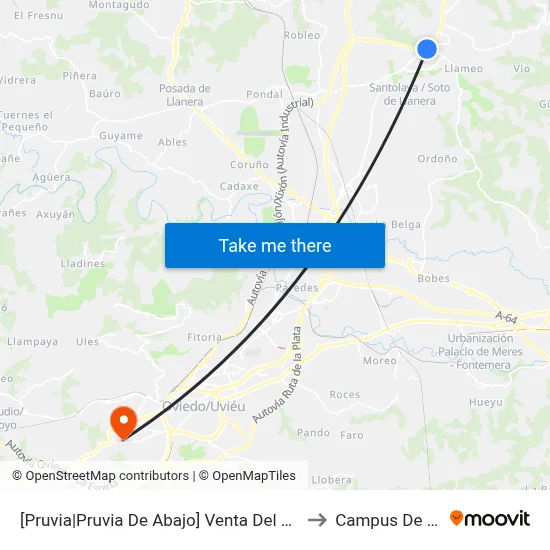 [Pruvia|Pruvia De Abajo]  Venta Del Jamón [Cta 06457] to Campus De El Cristo map