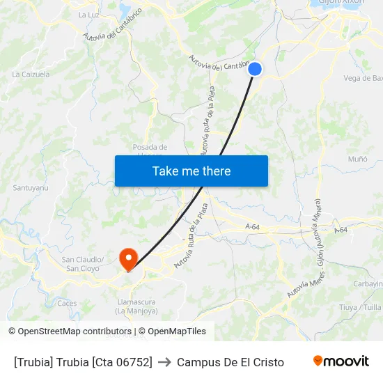 [Trubia]  Trubia [Cta 06752] to Campus De El Cristo map