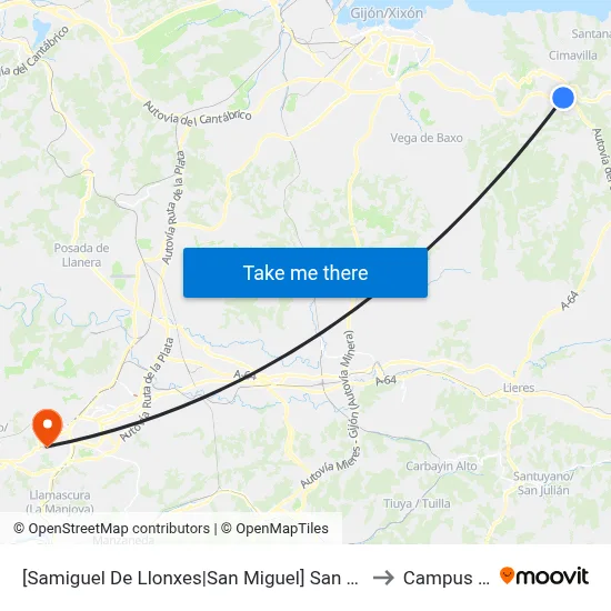 [Samiguel De Llonxes|San Miguel]  San Miguel De Arroes - Casa Inés [Cta 07154] to Campus De El Cristo map