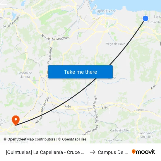 [Quintueles]  La Capellanía - Cruce Cerreo [Cta 07168] to Campus De El Cristo map