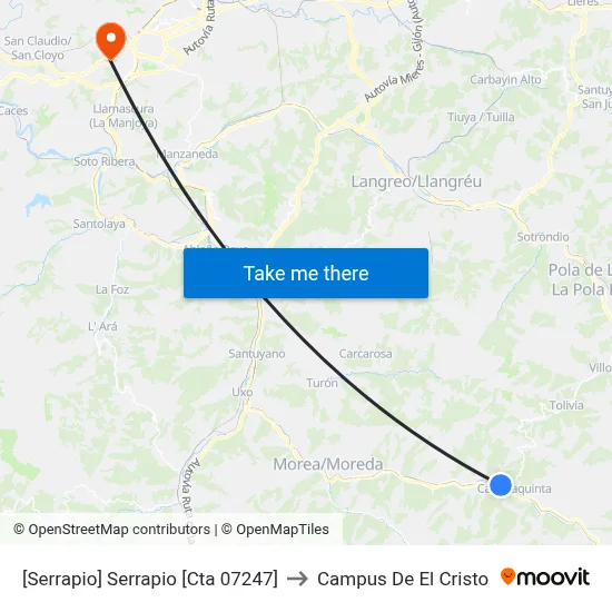 [Serrapio]  Serrapio [Cta 07247] to Campus De El Cristo map