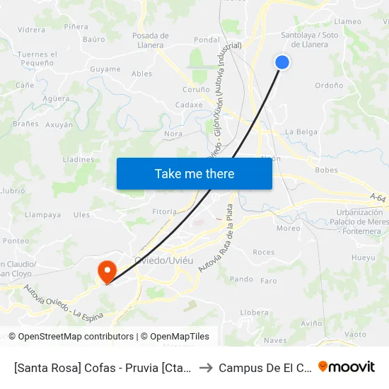 [Santa Rosa]  Cofas - Pruvia [Cta 07302] to Campus De El Cristo map