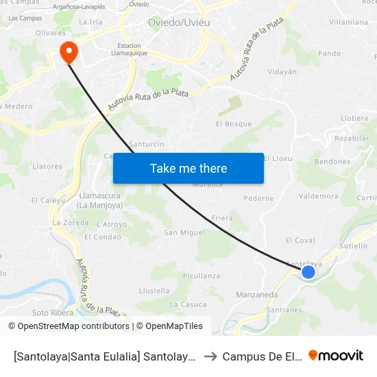 [Santolaya|Santa Eulalia]  Santolaya [Cta 07699] to Campus De El Cristo map