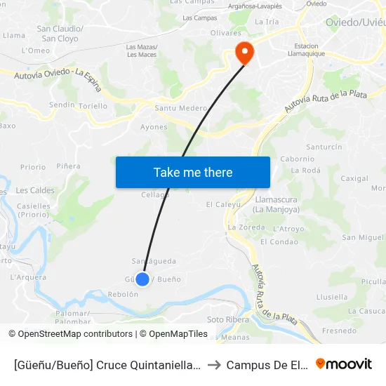 [Güeñu/Bueño]  Cruce Quintaniella [Cta 07856] to Campus De El Cristo map