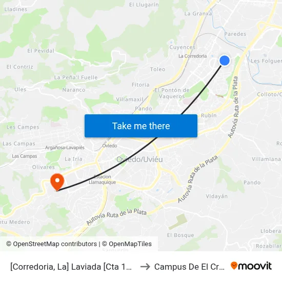 [Corredoria, La]  Laviada [Cta 16902] to Campus De El Cristo map