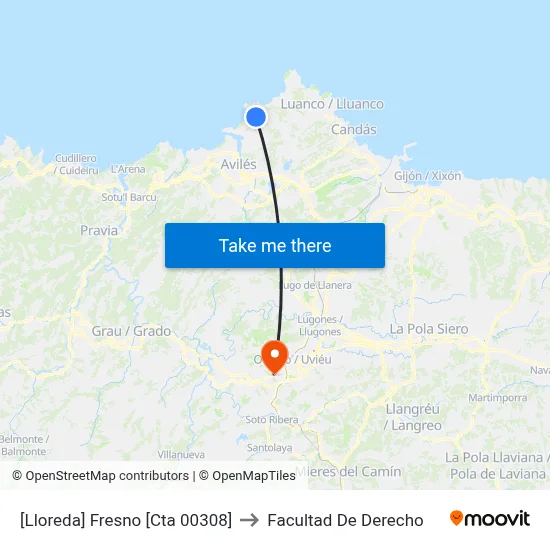 [Lloreda]  Fresno [Cta 00308] to Facultad De Derecho map