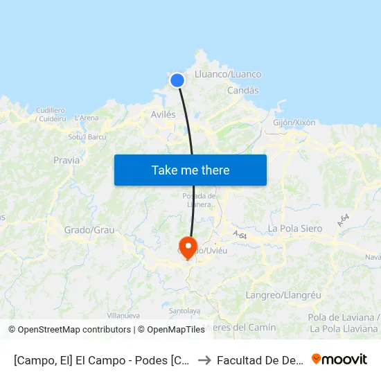 [Campo, El]  El Campo - Podes [Cta 00310] to Facultad De Derecho map