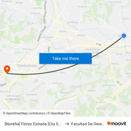 [Noreña]  Flórez Estrada [Cta 02036] to Facultad De Derecho map